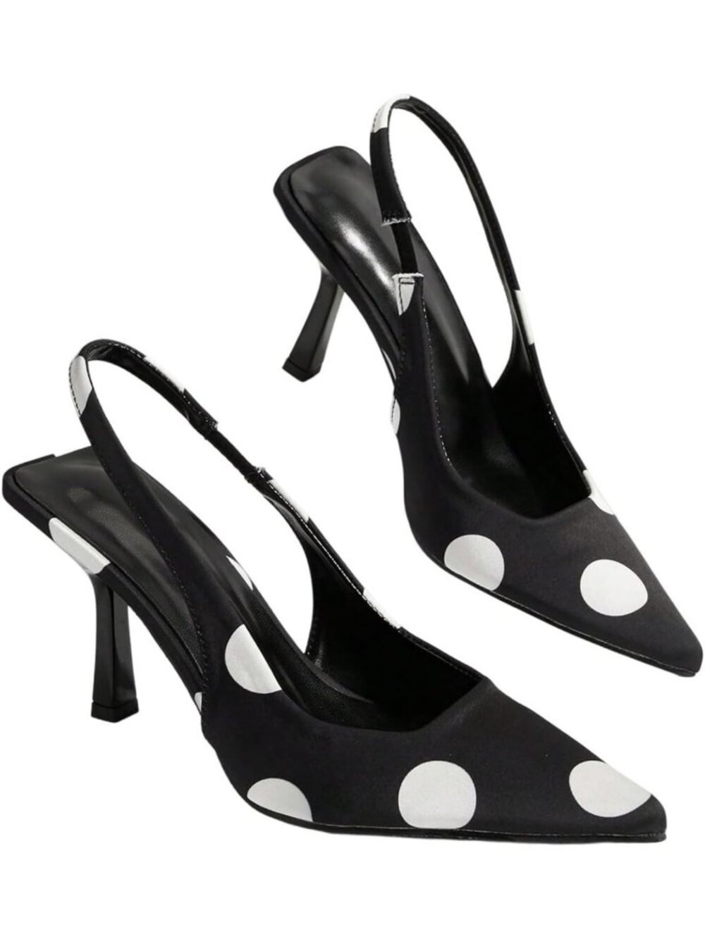 Chic Polka Dot Slingback High Heels - Pointed Toe Stilettos for Weddings